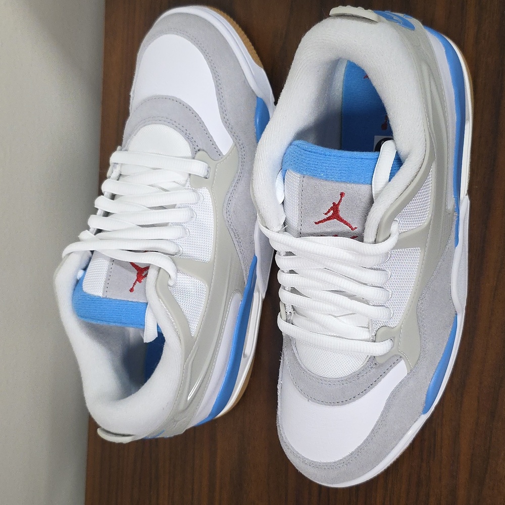 Nike Air Jordan 4 RM Men's Size 10.5 In White/Gray/Blue NIB FQ7939 104 - Picture 3 of 10